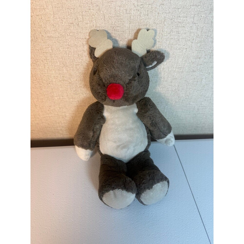 The Little White Company Jingles Reindeer Medium Plush Toy Doll Brown 12in